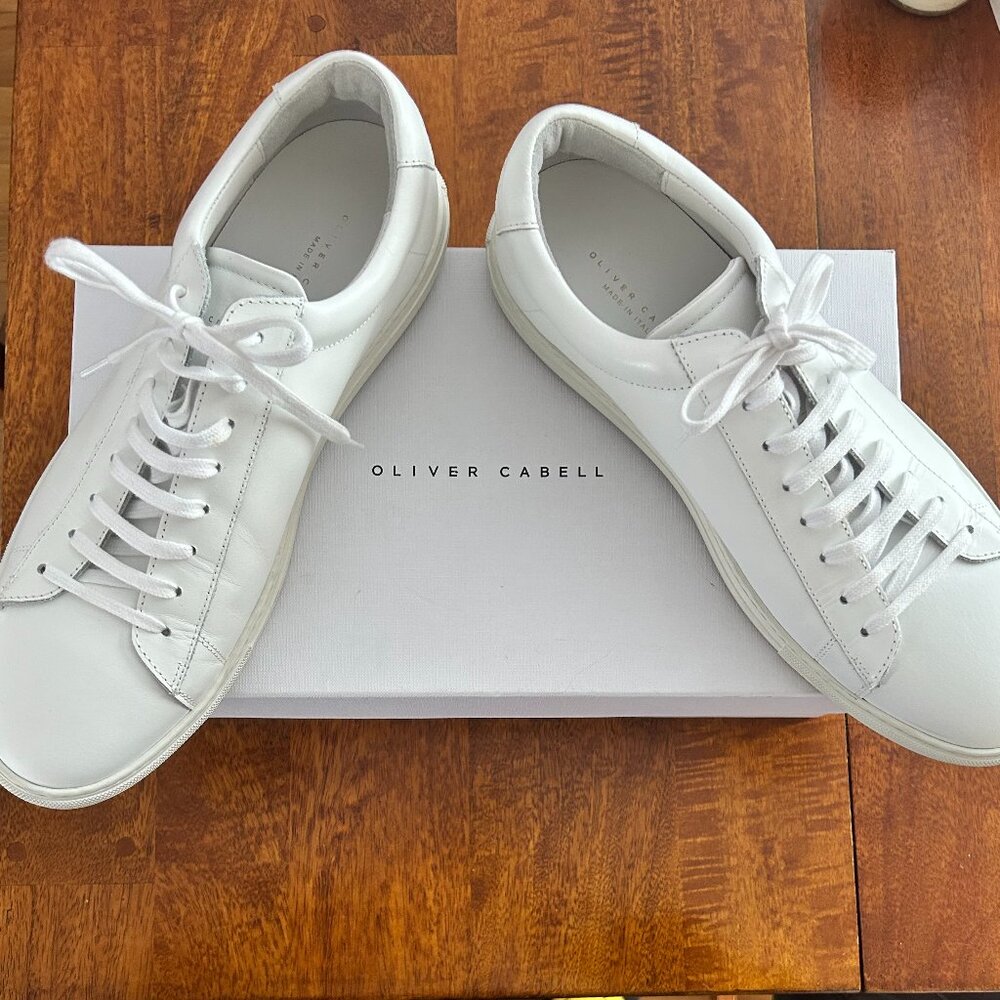 Oliver Cabell Men's Low1 White Sneakers in box
